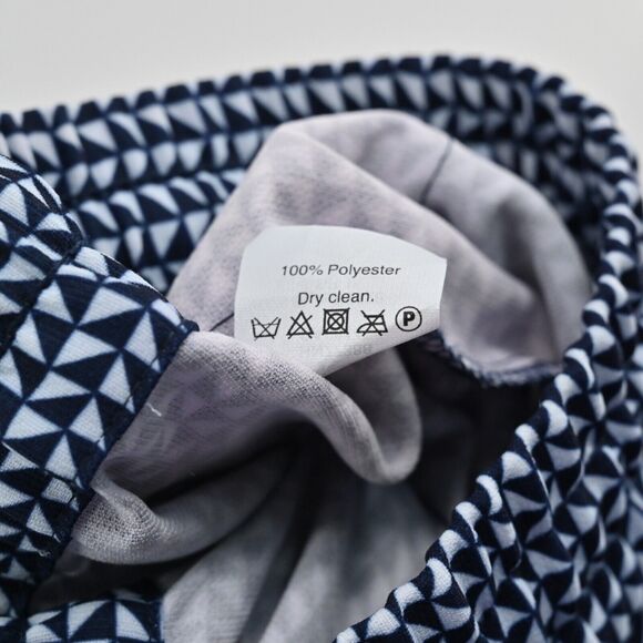 J CREW Pants Womens Size 6 Blue Geometric Stripe Drawstring Elastic Waist Drapey - Picture 8 of 11